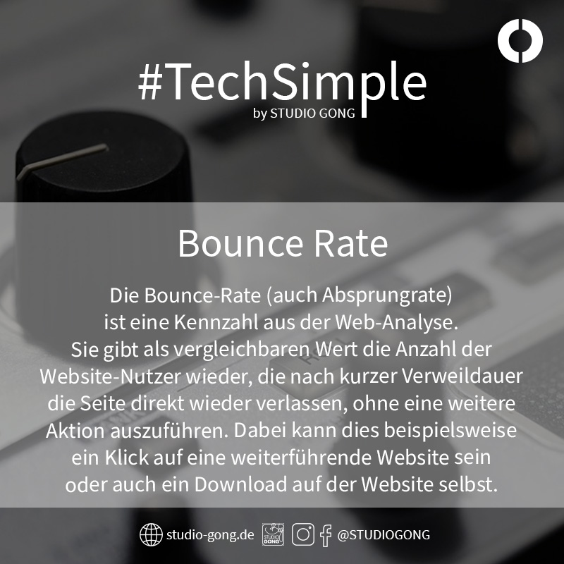 Beitragsbild zum Artikel "TechSimple - Bounce Rate"